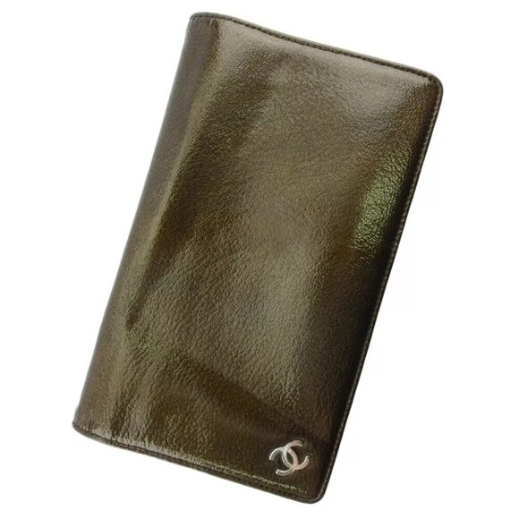 CHANEL wallet here mark-based enamel leather Authentic L3170 - Picture 1 of 9